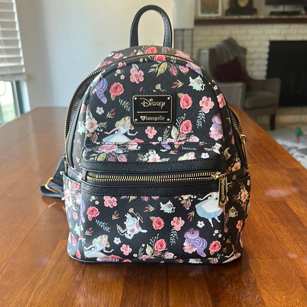 Loungefly Disney Black Floral Backpack